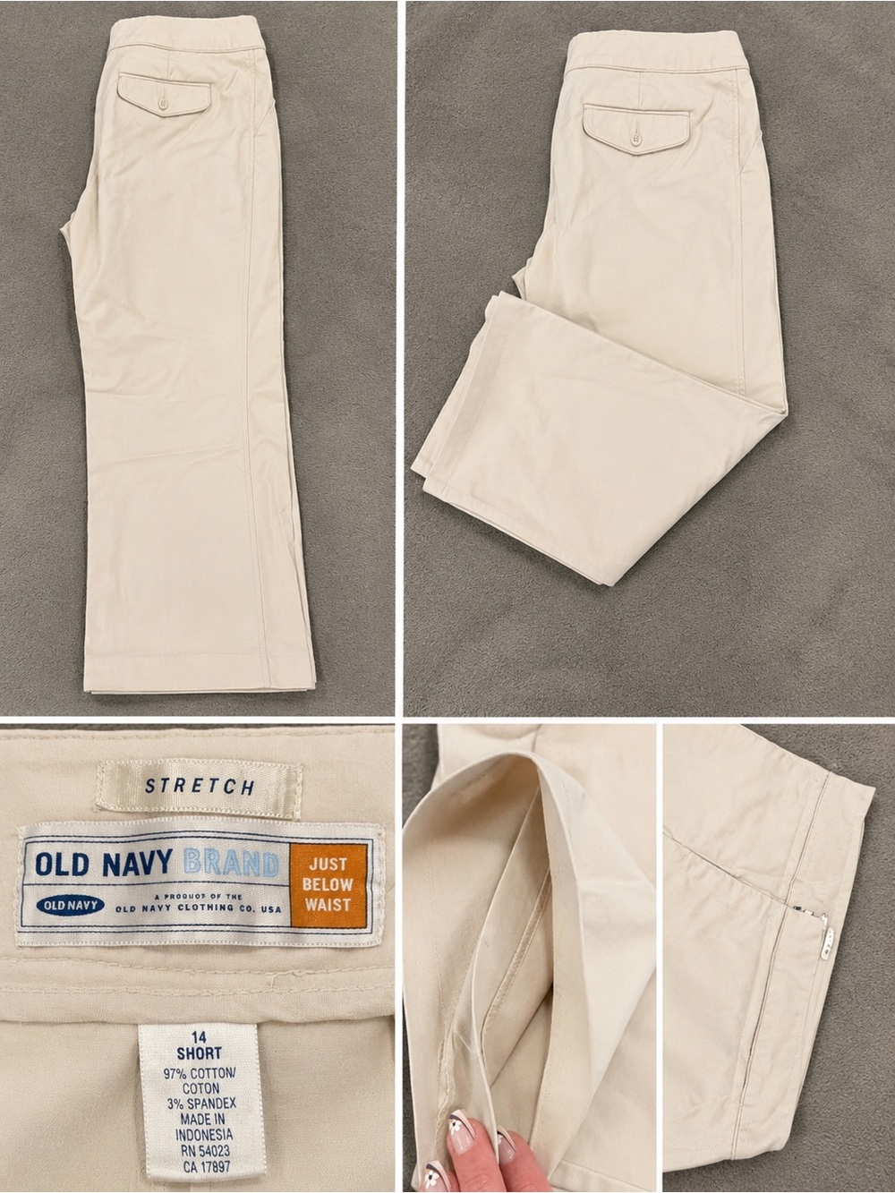 Old Navy Light Beige Straight-Leg Trousers